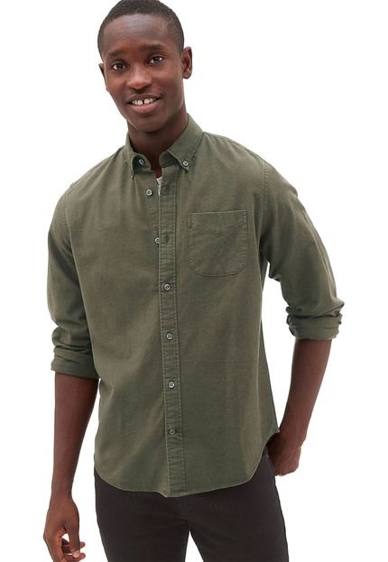 Camisa GAP Reta Bolso Verde - Marca GAP