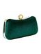 Bolsa Clutch Liage Festa Veludo Pedraria Brilhante Strass Perola e Metal Dourada e Verde Musgo Escuro Militar - Marca Liage