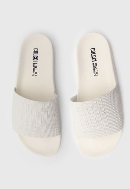 Chinelo Slide Colcci Logo Off-White - Marca Colcci