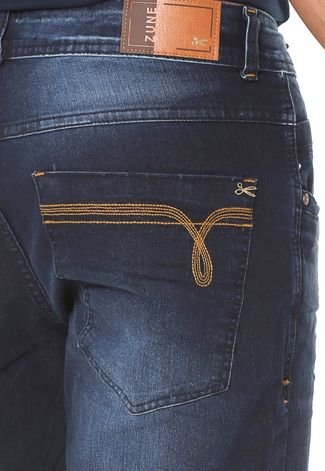 Bermuda Jeans Zune Reta Five Pockets Azul