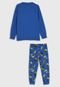 Kit Pijama Infantil 2pçs Kyly Longo Natureza Azul - Marca Kyly