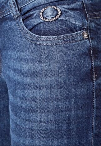 Calça Jeans Biotipo Cigarrete Bordados Azul