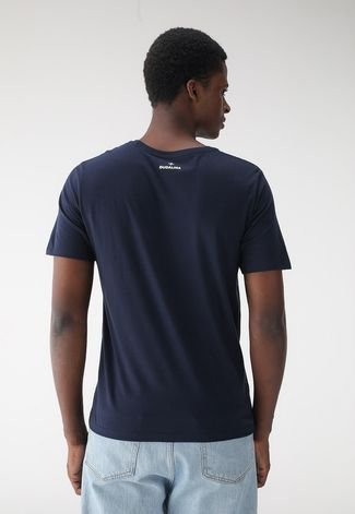 Camiseta Dudalina Reta Estampa Azul Marinho