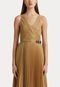 Vestido Lauren Ralph Lauren Midi Plissado Dourado - Marca Lauren Ralph Lauren