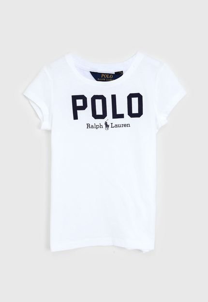 Blusa Polo Ralph Lauren Infantil Lettering Branca - Marca Polo Ralph Lauren