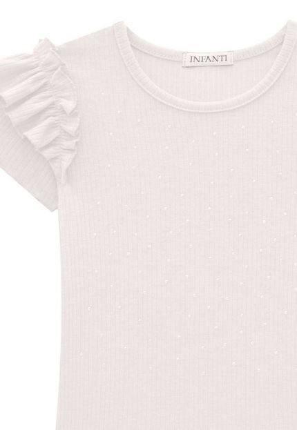 Blusa Infantil Strass Canelada Branca Infanti 3 Branco - Marca Infanti