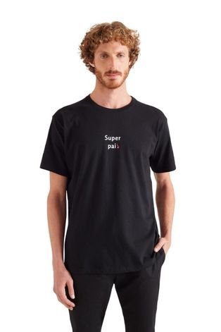 Camiseta Estampada Super Pai Reserva Preto