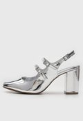 Scarpin Slingback Via Marte Boneca Prata - Marca Via Marte