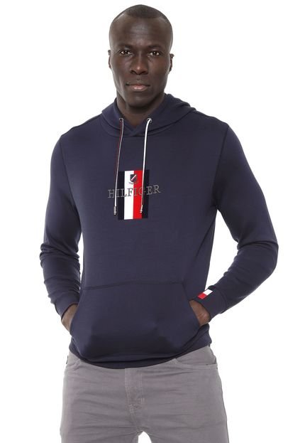 Moletom Fechado Tommy Hilfiger Bordado Azul-Marinho - Marca Tommy Hilfiger