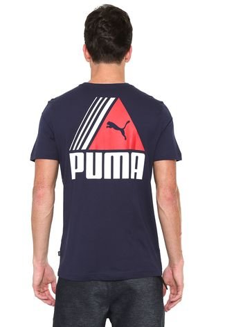 Camiseta Puma Tri Retro Azul-Marinho