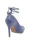 Peep Toe Ramarim Lace Up Azul Marinho - Marca Ramarim