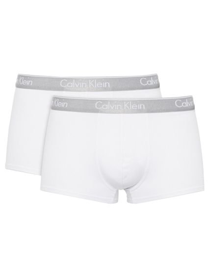 Cueca Calvin Klein Low Rise Trunk Print Branca Pack 2UN - Marca Calvin Klein