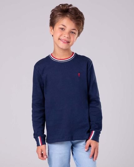 Camiseta Manga Longa Suedine Infantil Masculino Onda Marinha - Marca Onda Marinha