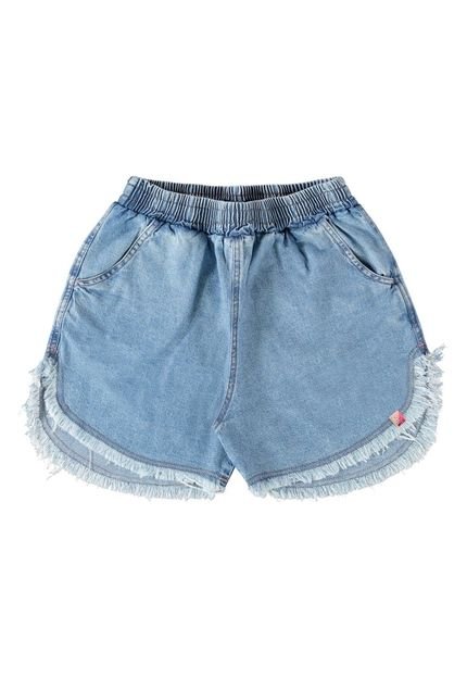 Short Mullet em Jeans Infantil Gloss Azul - Marca Gloss