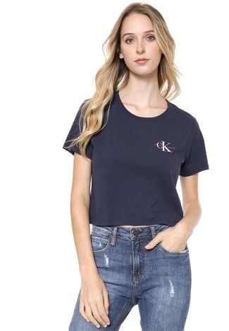 Blusa Calvin Klein Jeans Logo Azul-Marinho
