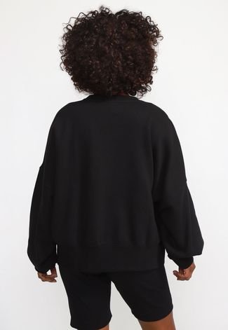 Blusa de Moletom Flanelada Fechada adidas Originals Fleece Adicolor Essentials Preta