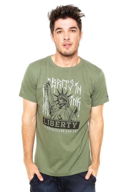 Camiseta FiveBlu Manga Curta Liberty Verde - Marca FiveBlu