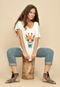 T-Shirt Ampla Malha Manga Curta Off White Girafa Fashion - Marca Amazonia Vital
