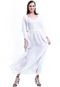 Vestido Kaftan Saída Longo Bata Viscose Liso Off White - Marca 101 Resort Wear