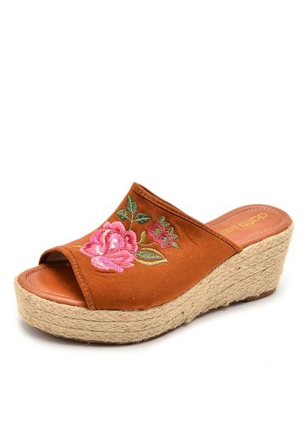 Tamanco Espadrille DAFITI SHOES Bordado Caramelo - Marca DAFITI SHOES