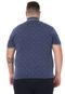 Camisa Polo Delkor Reta Estampada Azul - Marca Delkor