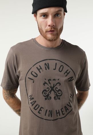 Camiseta John John Logo Marrom - Compre Agora