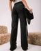 Calça Jeans Wide Leg Feminina Cintura Alta com Cinto 23721 Preto Consciência - Marca Consciência