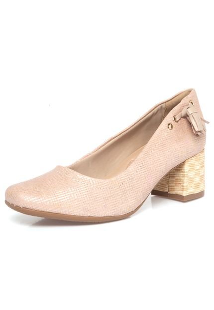 Scarpin Couro Comfortflex Tassel Nude - Marca Comfortflex