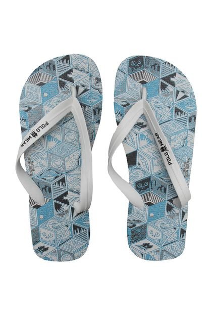 Chinelo Polo Wear Estampado Azul - Marca Polo Wear