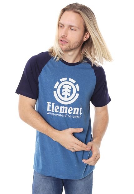 Camiseta Element Vertical Raglan Azul - Marca Element