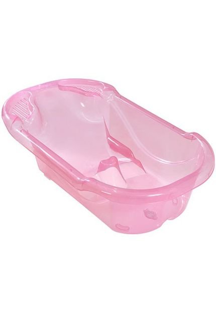Banheira Ergonômica Safety & Comfort Transparente Rosa - Marca Tutti Baby