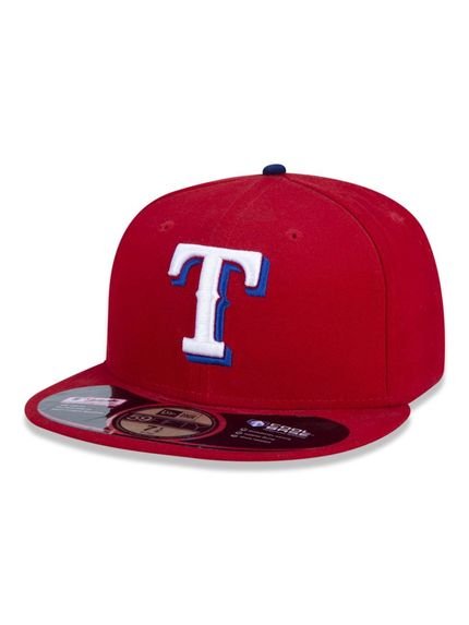 Boné New Era 5950 Texas Rangers Aba Reta Fitted Verm Vivo - Marca New Era