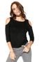 Blusa FiveBlu Recortes Preta - Marca FiveBlu