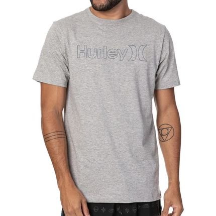 Camiseta Hurley O&O Outline Oversize Masculina Cinza Mescla - Marca Hurley