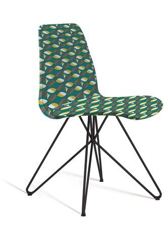 Cadeira Eames Base Aço Carbono Daf Colorido Verde
