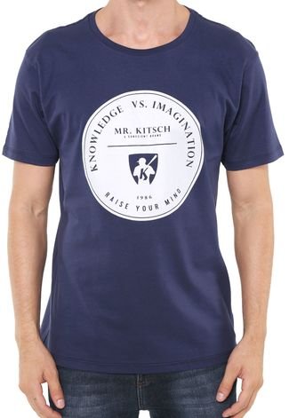 Camiseta Mr Kitsch Manga Curta Estampada Azul-marinho