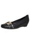 Scarpin Piccadilly Salto Baixo Fivela Preto - Marca Piccadilly