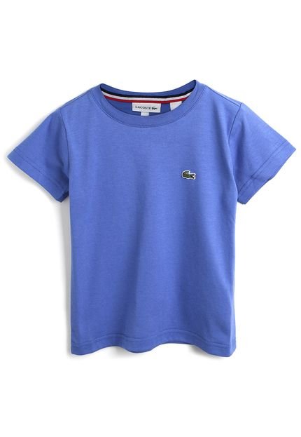 Camiseta Lacoste Kids Menino Liso Azul - Marca Lacoste Kids