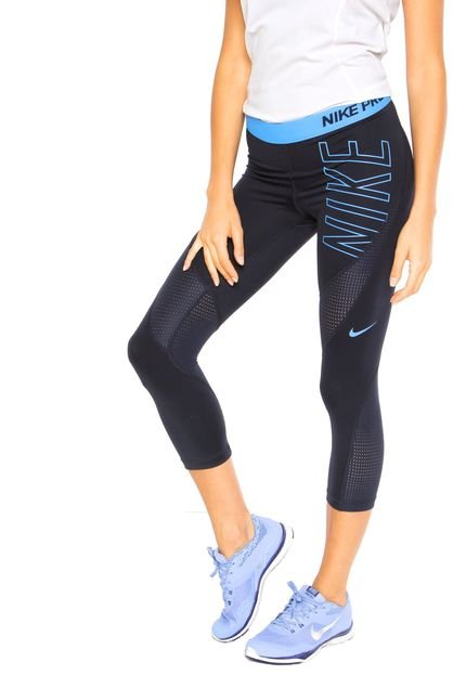 Legging Nike Np Hprcl Cpri Explode Logo Azul-Marinho/Azul - Marca Nike
