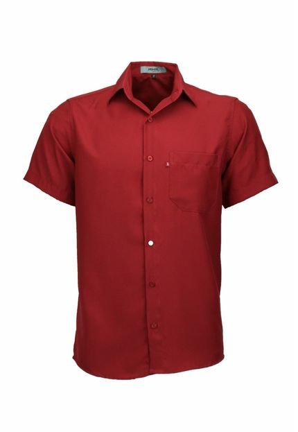 Camisa Manga Curta Amil Modelo Tradicional Com bolso 440 Bordô - Marca Amil