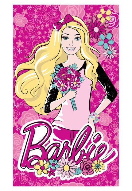 Toalha de Banho Santista Light Barbie Flow Rosa - Marca Santista