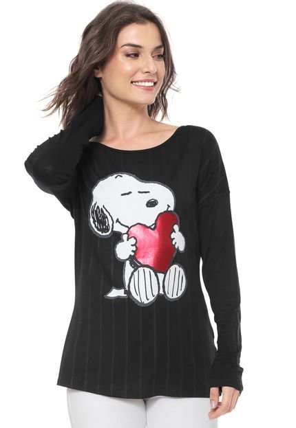 Blusa Cativa Snoopy Snoopy Preta - Marca Cativa Snoopy