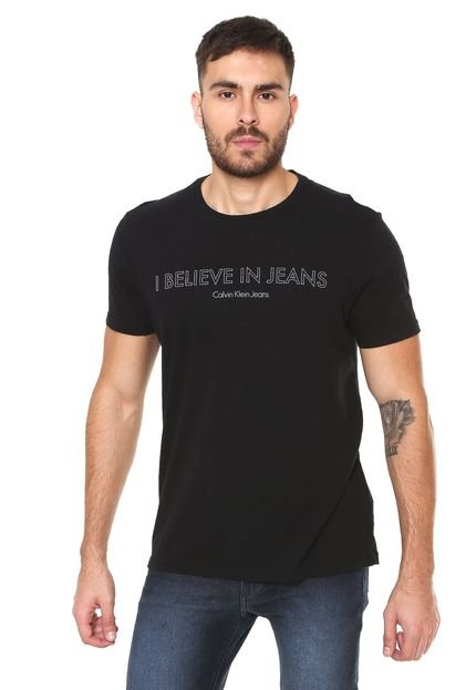 Camiseta Calvin Klein Jeans Frase Preta - Marca Calvin Klein Jeans