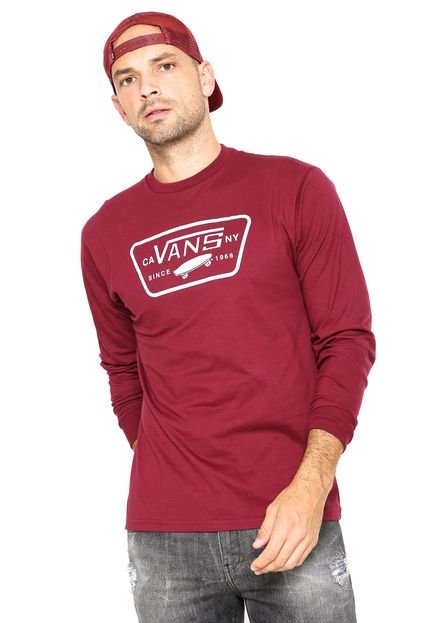Camiseta Vans Full Patch Ls Vinho - Marca Vans