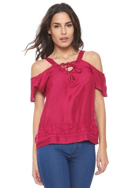 Blusa Aishty Off Shoulder Rosa - Marca Aishty