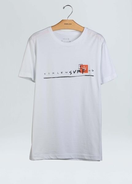 T-Shirt Slim Stone Osklensurng Traco-Branco  - Marca Osklen