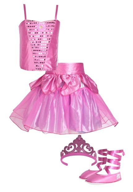 Fantasia Sulamericana Barbie e as Sapatilhas Mágicas Rosa - Marca Sulamericana