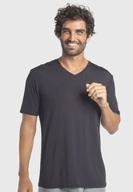Camiseta Manga Corta Bambú Negra Mota