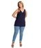 Blusa Feminina Plus Size Canelada Secret Glam Azul - Marca Rovitex Plus Size