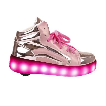 Tenis Rodinha e Led Infantil Lumie Kids Pink - Marca Lumie